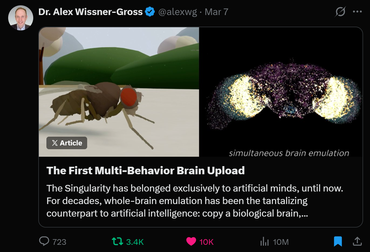 The First Multi-Behavior Brain Upload